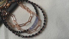 Load and play video in Gallery viewer, Red & Black Spinel Rose Gold Chain Bracelet
