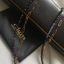 Load image into Gallery viewer, Red & Black Spinel Rose Gold Chain Bracelet