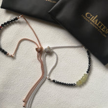 Load image into Gallery viewer, Grossular Garnet Black Spinel Slider