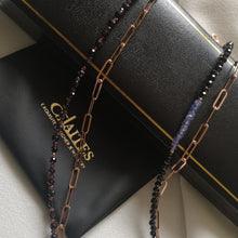 Load image into Gallery viewer, Red & Black Spinel Rose Gold Chain Bracelet