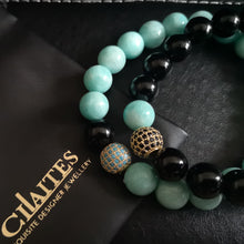 Load image into Gallery viewer, Amazonite Onyx Duo