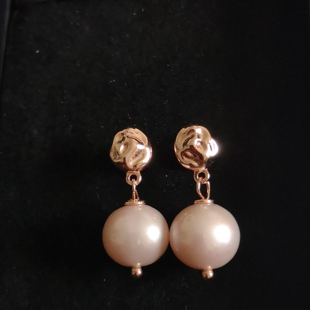 Pebble Pearl Earrings (RG)