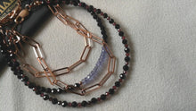 Load and play video in Gallery viewer, Red &amp; Black Spinel Rose Gold Chain Bracelet
