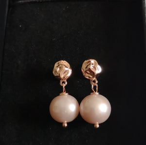 Pebble Pearl Earrings (RG)