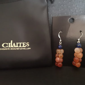 Carnelian Peanut Earrings