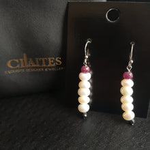 Load image into Gallery viewer, Pearl Ruby Earrings
