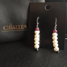 Load image into Gallery viewer, Pearl Ruby Earrings
