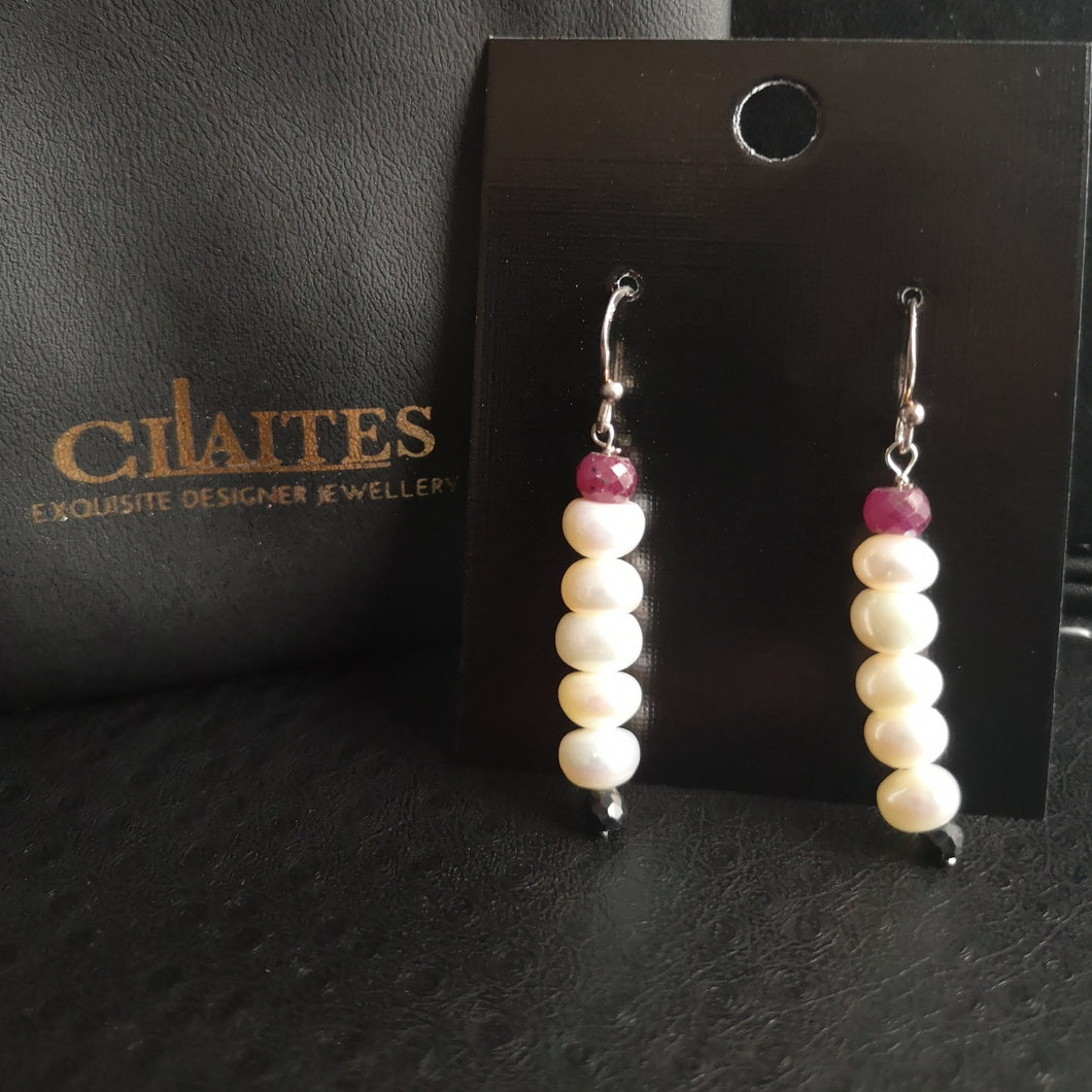 Pearl Ruby Earrings